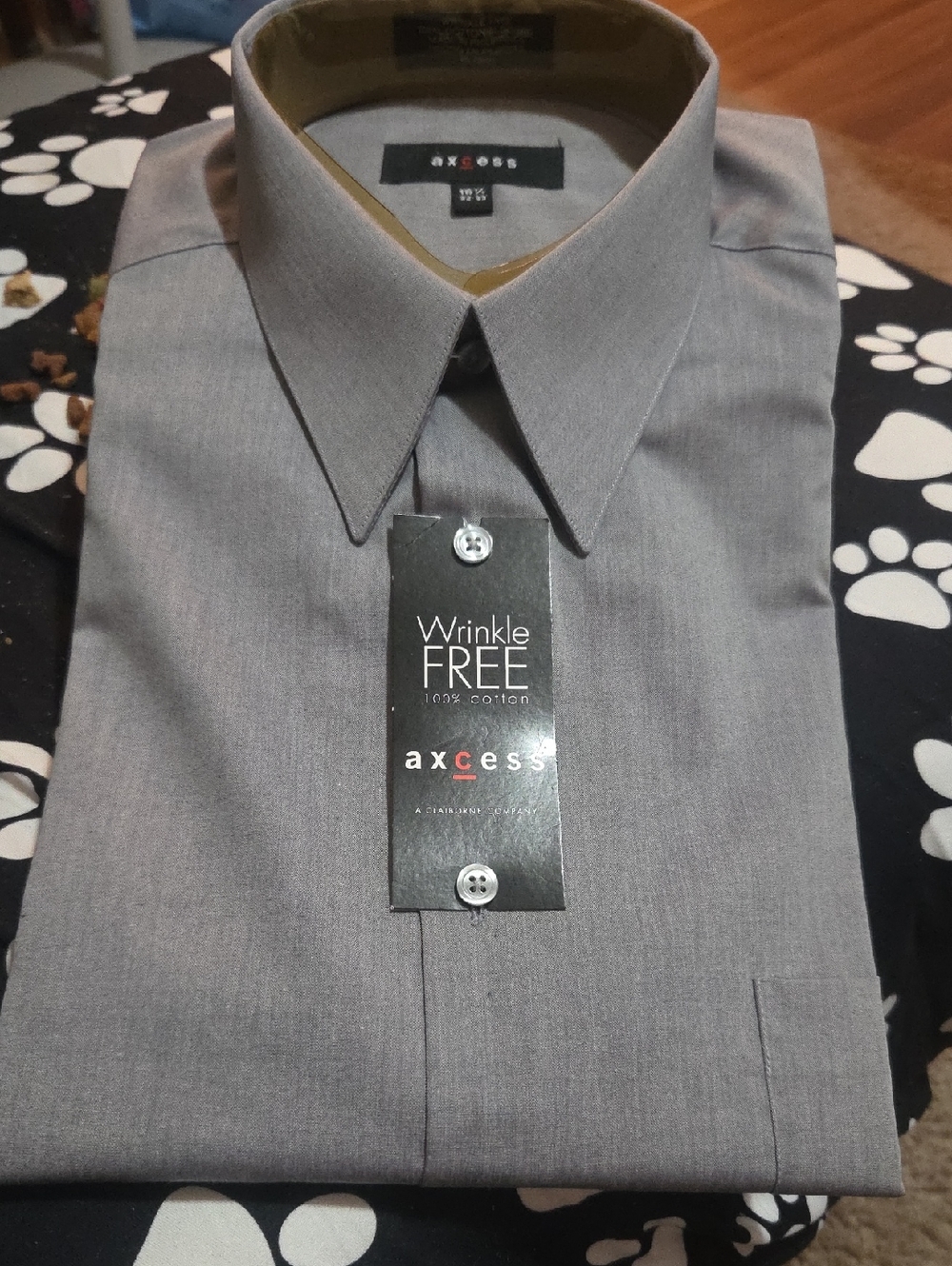 Axcess Men's Grey Wrinkle-Free Dress Shirt